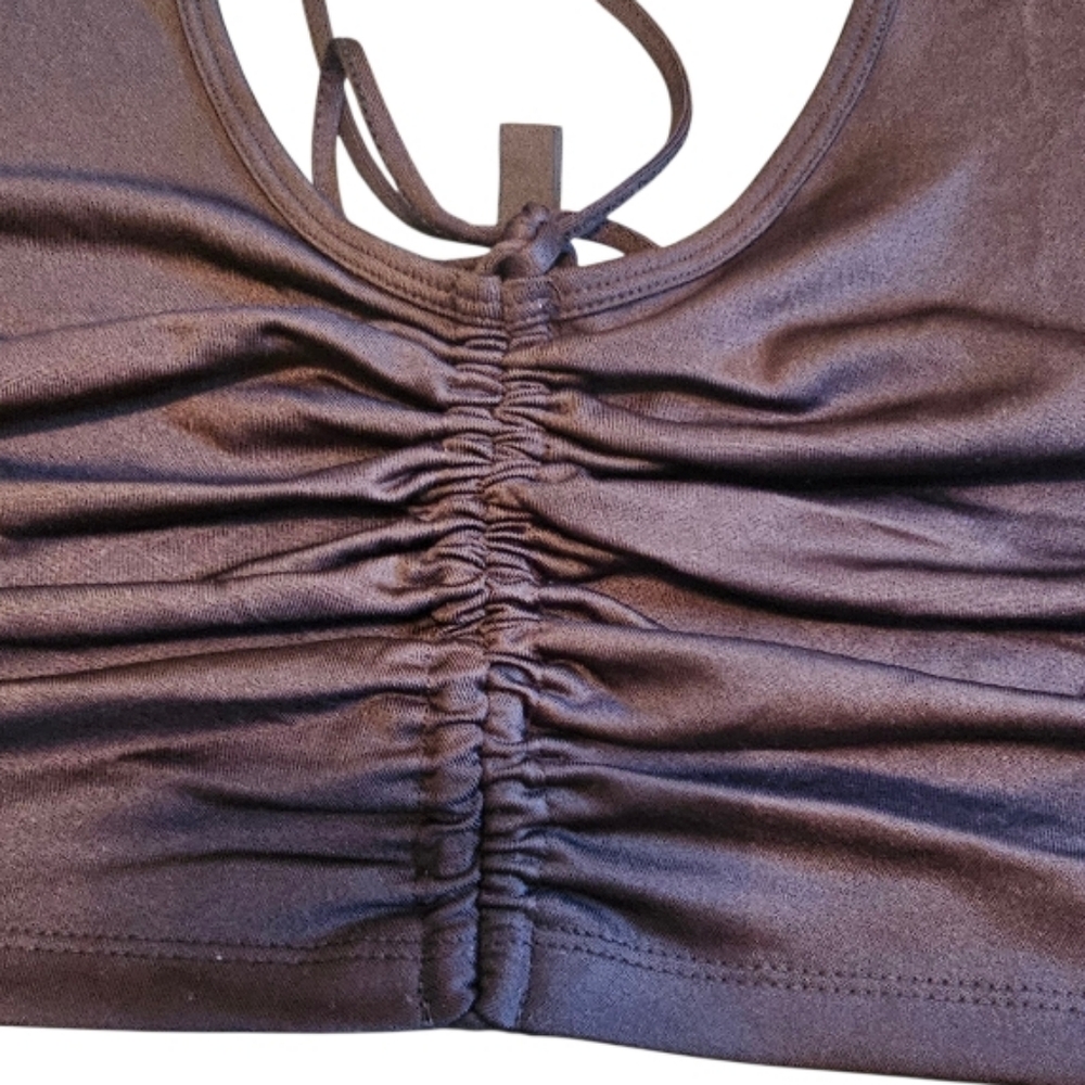 Black Divided H&M Women's Short Halterneck Top - Picture 2 of 7